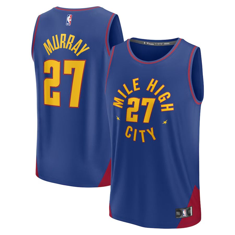 Men Denver Nuggets 27 Jamal Murray Fanatics Branded Blue 2022-23 Fast Break Player NBA Jersey
